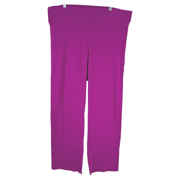 Skims Cotton Blend Jersey Foldover Pants 4X Lollipop Magenta NWT PT-2545 - Picture 1 of 11